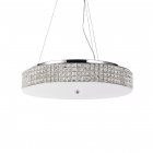 Люстра подвесная Ideal Lux Roma 093062 арт-деко, прозрачный, матовый, хром, хрусталь, стекло