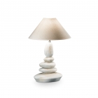 Настольная лампа Ideal Lux Dolomiti 034942 модерн, бежевый, античный белый, керамика, льняная ткань
