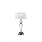 Настольная лампа Ideal Lux Duchessa 051406 неоклассика, белый, прозрачный, хром, органза, стекло