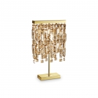 Настольная лампа Ideal Lux Elisir 200101 арт-деко, янтарный, золотой, хрустальные подвески