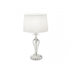 Настільна лампа Ideal Lux Kate-2 122885 класика, білий, прозорий, текстиль, кришталь