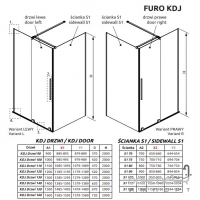Двері для душової кабіни Radaway Furo Black KDJ 90 L 10104472-54-01L чорний/прозоре скло, лівостороння