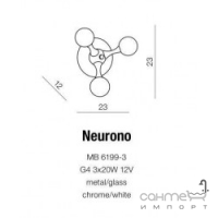 Бра Azzardo Neurono AZ0108 хром, біле скло