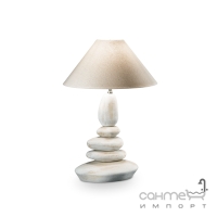 Настольная лампа Ideal Lux Dolomiti 034942 модерн, бежевый, античный белый, керамика, льняная ткань