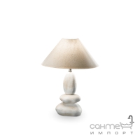 Настольная лампа Ideal Lux Dolomiti 034935 модерн, бежевый, античный белый, керамика, льняная ткань