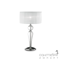 Настольная лампа Ideal Lux Duchessa 044491 неоклассика, белый, прозрачный, хром, органза, стекло