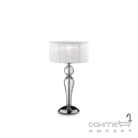 Настольная лампа Ideal Lux Duchessa 051406 неоклассика, белый, прозрачный, хром, органза, стекло
