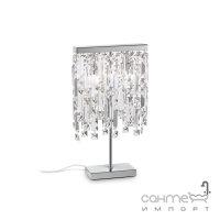 Настольная лампа Ideal Lux Elisir 200033 арт-деко, прозрачный, хром, хрустальные подвески