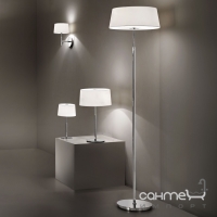 Настольная лампа Ideal Lux Hilton 075525 классика, хром, текстиль