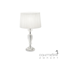 Настольная лампа Ideal Lux Kate-2 122878 классика, белый, прозрачный, текстиль, хрусталь