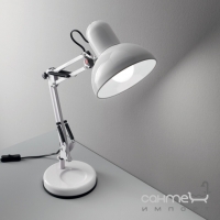 Настільна лампа на гнучкій ніжці Ideal Lux Kelly 108117 індустріальний, білий, метал