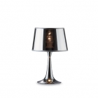 Настольная лампа Ideal Lux London 032368 классика, хром, текстиль, черный