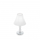 Настільна лампа Ideal Lux Magic 016016 неокласика, білий, прозорий, хром, текстиль