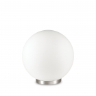 Настольная лампа-шар Ideal Lux Mapa 161433 современный, окисленное стекло, белый, сатиновый никель