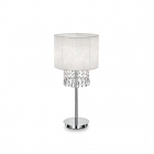 Настільна лампа Ideal Lux Opera 068305 модерн, білий, хром, текстиль