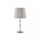 Настольная лампа Ideal Lux Paris 014975 модерн, серебристый, никель, текстиль