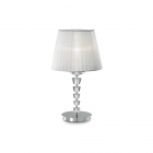 Настільна лампа Ideal Lux Pegaso 059259 модерн, білий, хром, прозорий, зрусталь, органза