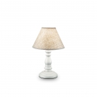 Настільна лампа Ideal Lux Prato 003283 прованс, зістарений білий, текстиль, дерево