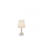 Настільна лампа Ideal Lux Queen 077734 вантажу, золотистий, білий, прозорий, текстиль, кришталь