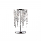 Настольная лампа Ideal Lux Rain 008356 арт-деко, прозрачный, хрустальные подвески, хром