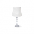 Настольная лампа Ideal Lux Step 026862 модерн, белый, хром, прозрачный, текстиль, стекло
