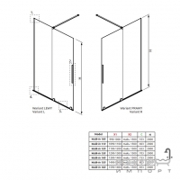 Дверь для душевой перегородки Radaway Furo Black Walk-In 100 L 10106538-54-01L черный/прозрачное стекло, левосторонняя