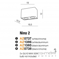 Точечный светильник Azzardo Nino 2 AZ1385 черный, алюминий