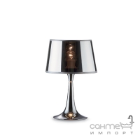Настольная лампа Ideal Lux London 032368 классика, хром, текстиль, черный