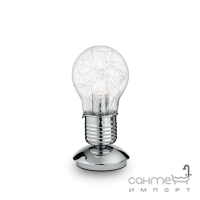 Настольная лампа Ideal Lux Luce 033686 минимализм, прозрачный, хром, стекло
