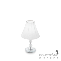 Настільна лампа Ideal Lux Magic 016016 неокласика, білий, прозорий, хром, текстиль