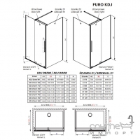 Двері для душової кабіни Radaway Furo Gold KDJ 90 L 10104472-09-01L золото/прозоре скло, лівостороння