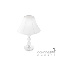 Настольная лампа Ideal Lux Magic 014920 неоклассика, белый, прозрачный, хром, текстиль