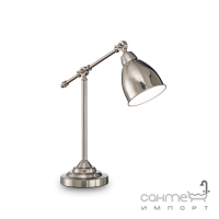 Настольная лампа Ideal Lux Newton 012209 винтаж, сатиновый никель, металл