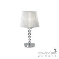 Настільна лампа Ideal Lux Pegaso 059259 модерн, білий, хром, прозорий, зрусталь, органза