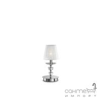 Настільна лампа Ideal Lux Pegaso 059266 модерн, білий, хром, прозорий, кришталь, органза