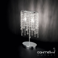 Настільна лампа Ideal Lux Rain 008356 арт-деко, прозорий, кришталеві підвіски, хром