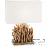 Настольная лампа Ideal Lux Snell 201399 белый, неокрашенное дерево, текстиль