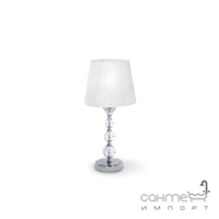 Настільна лампа Ideal Lux Step 026855 модерн, білий, хром, прозорий, текстиль, скло