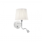 Настінний світильник із лампочкою для читання Ideal Lux Effetti 132976 прованс, білий матовий, текстиль