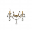 Настенный светильник Ideal Lux Florian 035659 барокко, золото, прозрачный, стекло, хрусталь