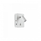 Настінний світильник ліжко з USB виходом Ideal Lux Gea 239637 хай-тек, білий, алюміній