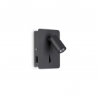 Настінний світильник ліжко з USB виходом Ideal Lux Gea 239644 хай-тек, чорний, алюміній
