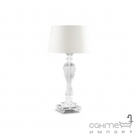 Настольная лампа Ideal Lux Voga 001180 винтаж, белый, прозрачный, текстиль, стекло