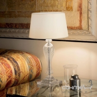 Настольная лампа Ideal Lux Voga 001180 винтаж, белый, прозрачный, текстиль, стекло