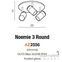Спот Azzardo Noemie 3 round AZ2556 IP44 GU10 хром