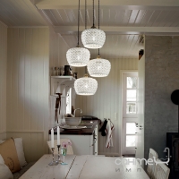 Люстра подвесная Ideal Lux Edelweiss 074962 модерн, белый, черный, латунь, керамика