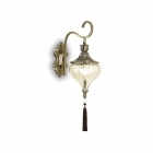 Настенный светильник Ideal Lux Harem 115962 восточный, янтарный, античная латунь, дутое стекло, хрусталь