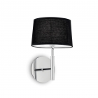 Настінний світильник Ideal Lux Hilton 164601 сучасний, чорний, прозорий, тканина, хром