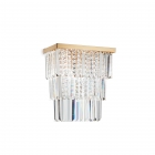 Настінний світильник Ideal Lux Martinez 213545 арт-деко, прозорі кристали, золото, кришталеві підвіски