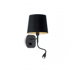 Настінний світильник приліжковий з лампою для читання Ideal Lux Nordik 158242 урожай, чорний, золотий, текстиль